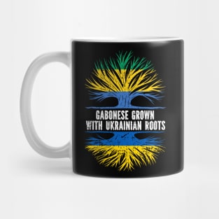 Gabonese Grown with Ukrainian Roots Flag Mug